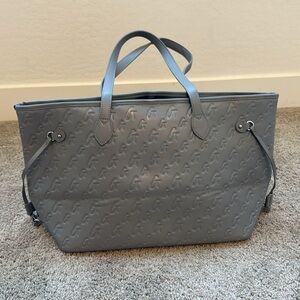 Gray Embossed Tote Bag
